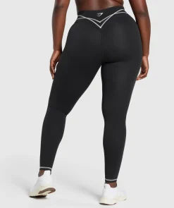 DAMES Gymshark Leggings|Zwarte Leggings*Stitch Feature Leggings