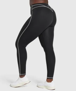 DAMES Gymshark Leggings|Zwarte Leggings*Stitch Feature Leggings