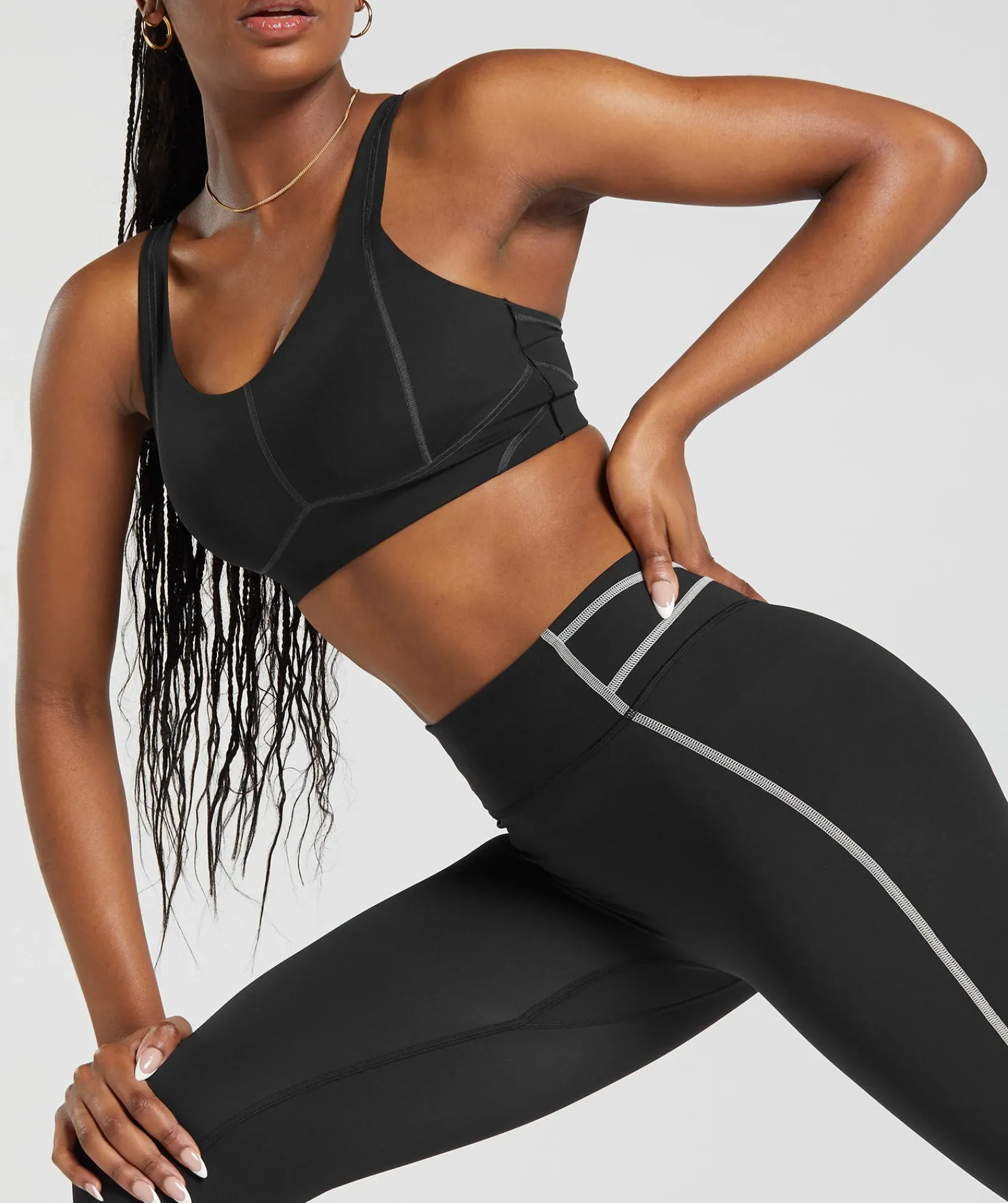 DAMES Gymshark Leggings|Zwarte Leggings*Stitch Feature Leggings