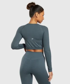DAMES Gymshark Croptops|T-shirts*Sweat Seamless Long Sleeve Zip Crop Top