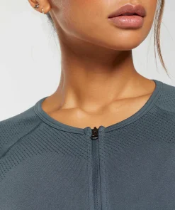 DAMES Gymshark Croptops|T-shirts*Sweat Seamless Long Sleeve Zip Crop Top