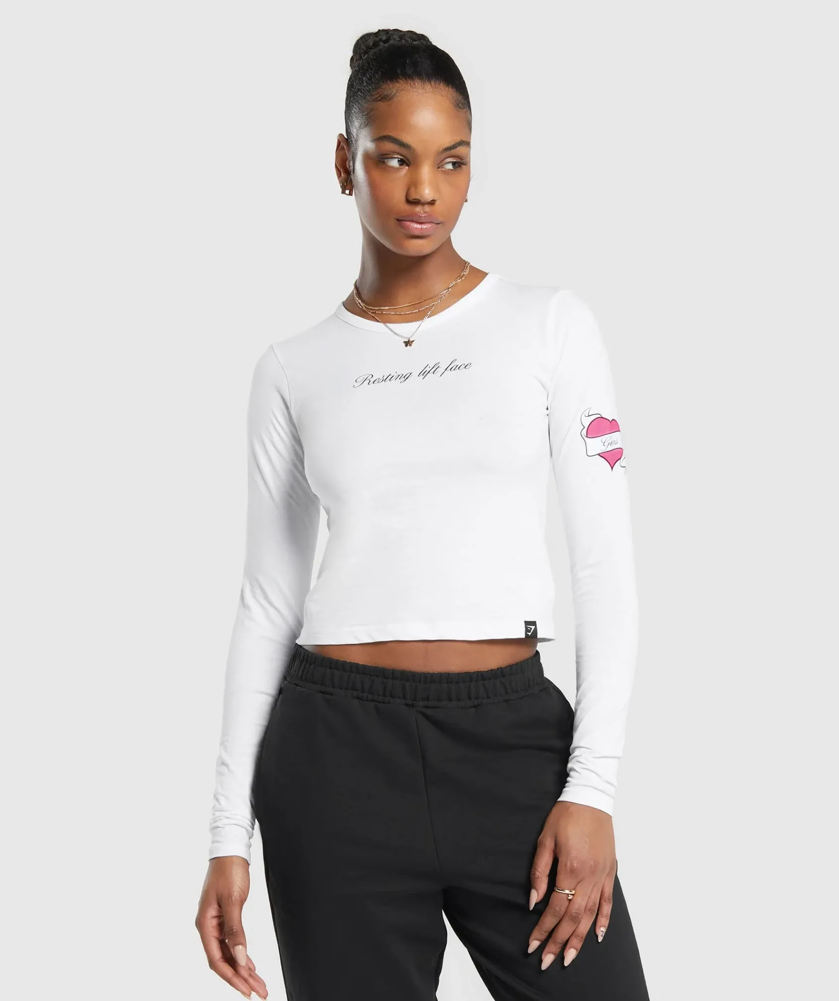 DAMES Gymshark T-shirts*Tattoo Midi Long Sleeve T-Shirt