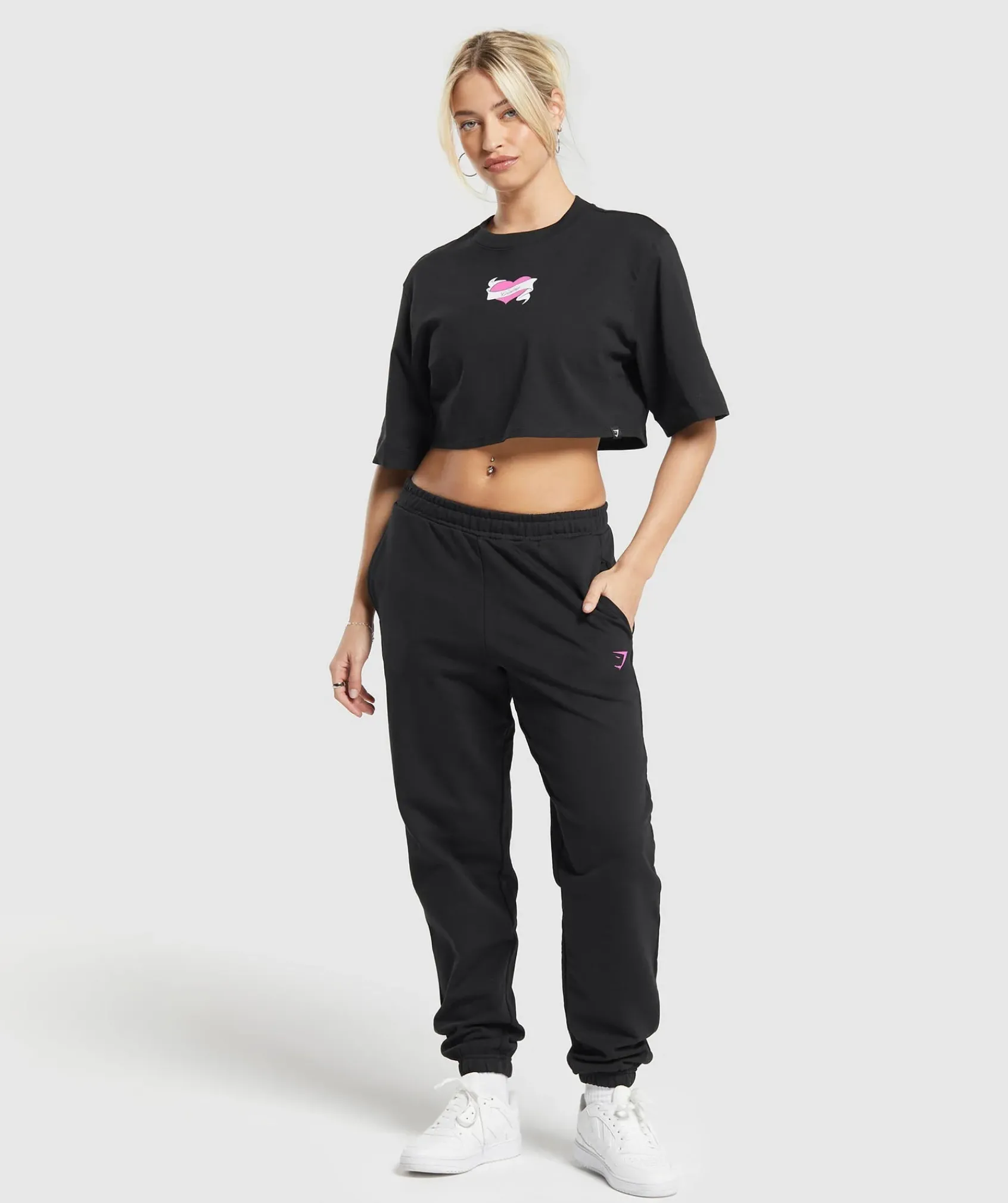 DAMES Gymshark Croptops|T-shirts*Tattoo Oversized Crop Top