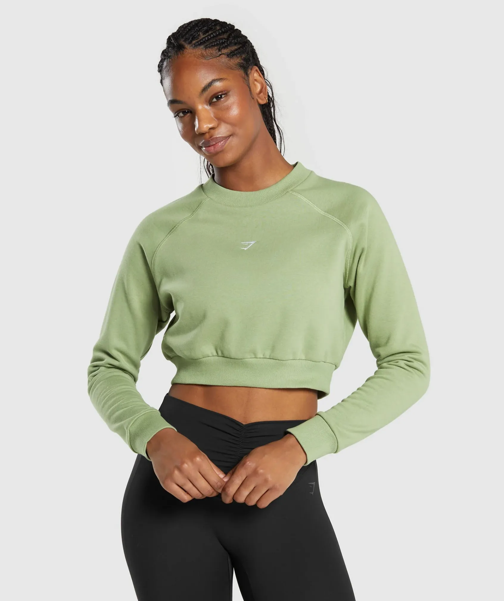 DAMES Gymshark Hoodies & Truien*Training Fleece Cropped Sweatshirt