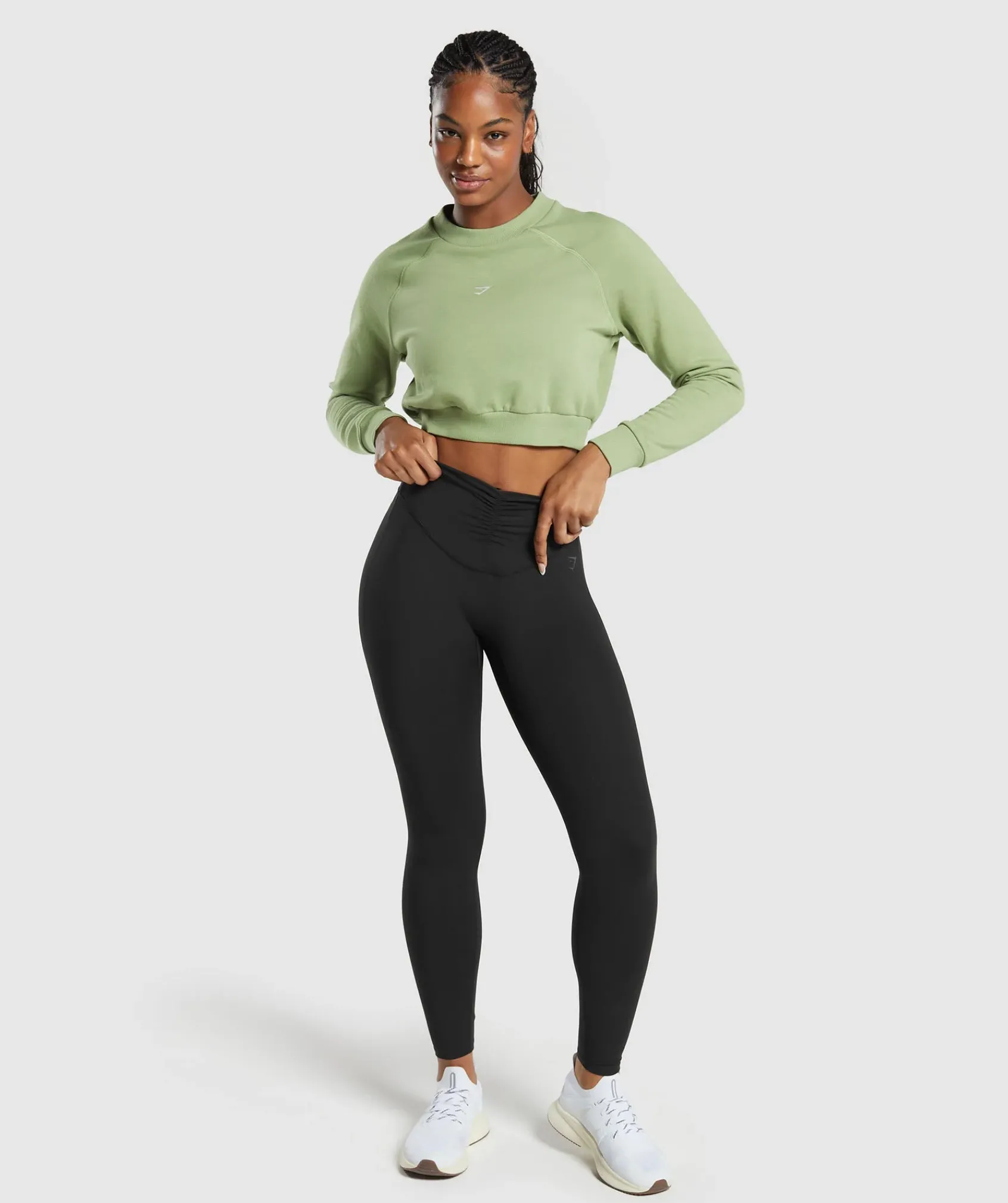 DAMES Gymshark Hoodies & Truien*Training Fleece Cropped Sweatshirt