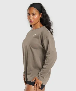 DAMES Gymshark T-shirts*Training Oversized Cotton Long Sleeve Top