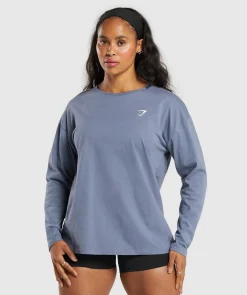 DAMES Gymshark T-shirts*Training Oversized Cotton Long Sleeve Top