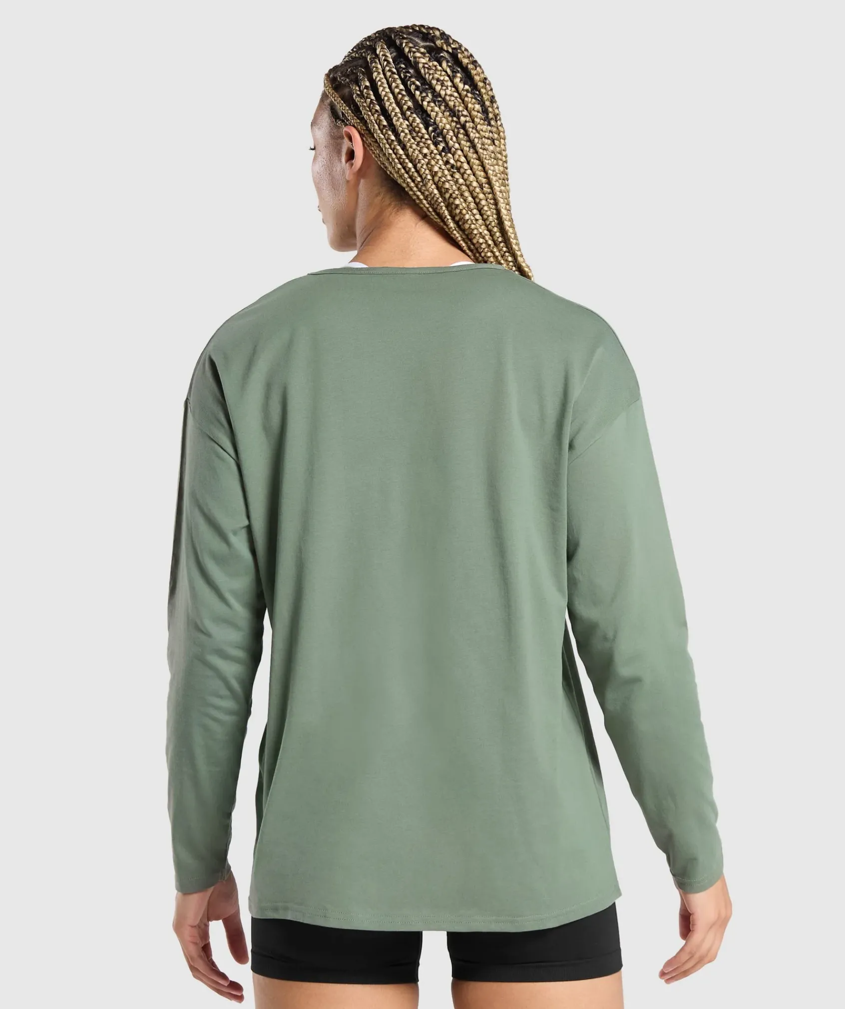 DAMES Gymshark T-shirts*Training Oversized Cotton Long Sleeve Top