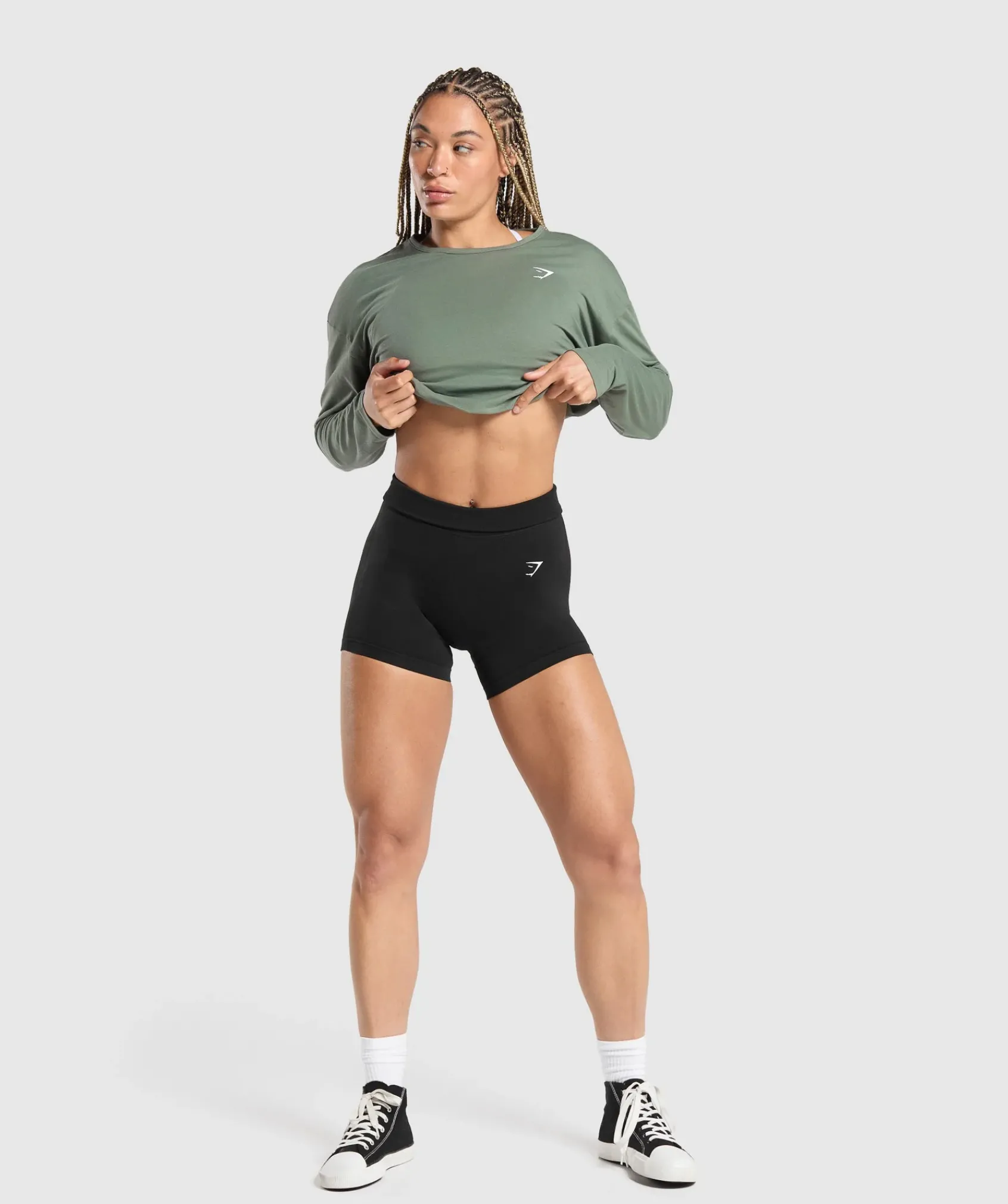 DAMES Gymshark T-shirts*Training Oversized Cotton Long Sleeve Top