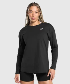 DAMES Gymshark T-shirts*Training Oversized Cotton Long Sleeve Top