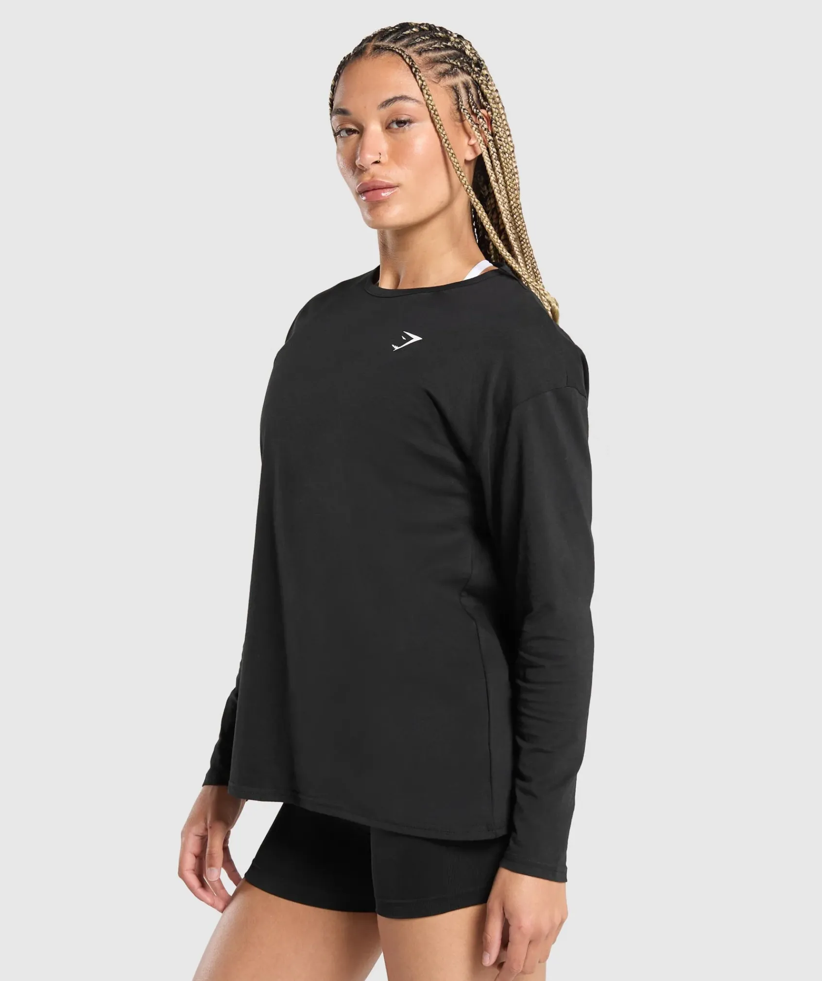 DAMES Gymshark T-shirts*Training Oversized Cotton Long Sleeve Top