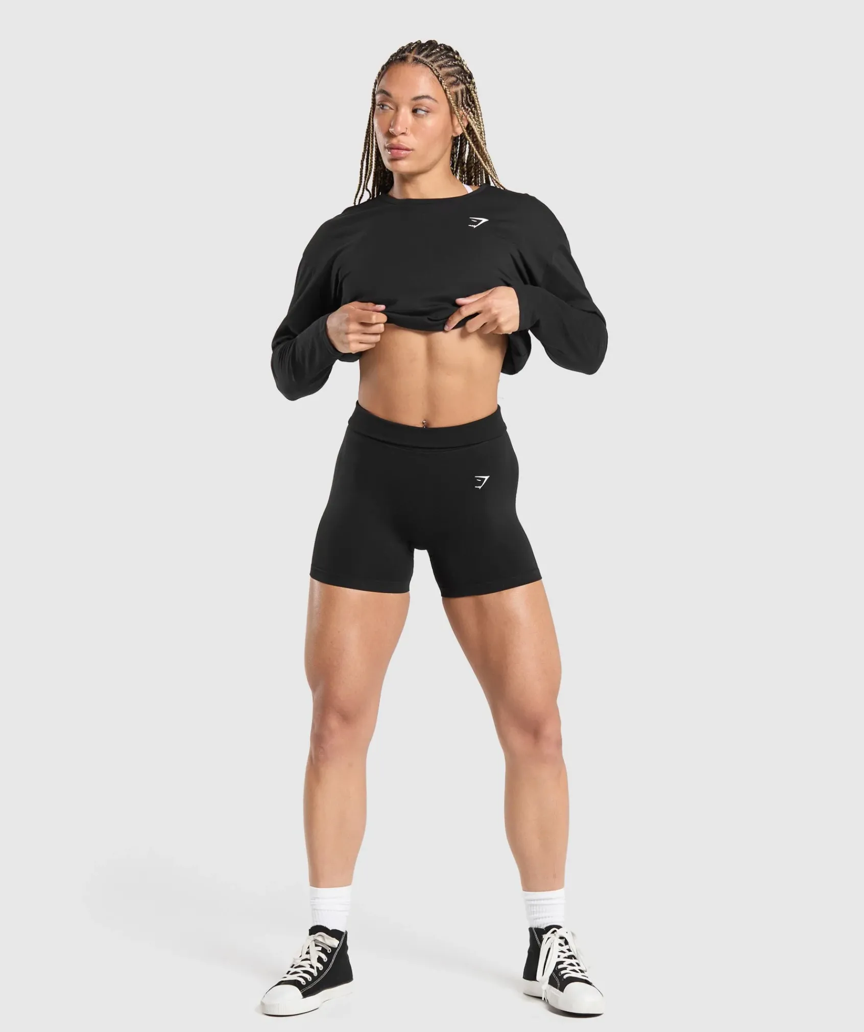 DAMES Gymshark T-shirts*Training Oversized Cotton Long Sleeve Top