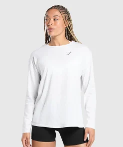 DAMES Gymshark T-shirts*Training Oversized Cotton Long Sleeve Top