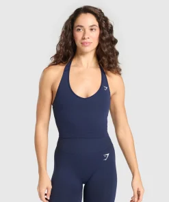 DAMES Gymshark Croptops|Tanktops*Vital Seamless Halter Neck Tank With Shelf