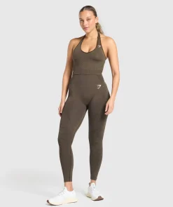 DAMES Gymshark Croptops|Tanktops*Vital Seamless Halter Neck Tank With Shelf