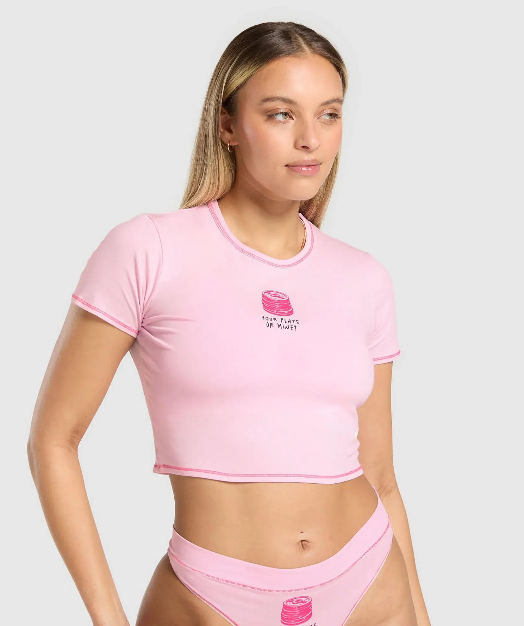 DAMES Gymshark T-shirts*Your Plate or Mine Baby Tee